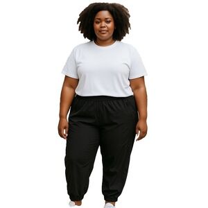 Gap Womens Black Jogger Pants Plus Size 3X Dry Quick Zip Ankle Pull On Casual